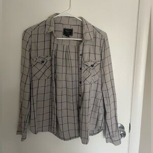 Grey Plaid American Eagle Flannel Medium
